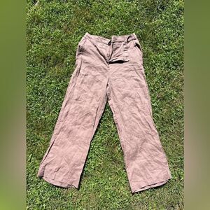 Adrienne Vittadini Women’s High waisted wide leg 100% linen pants- size 12